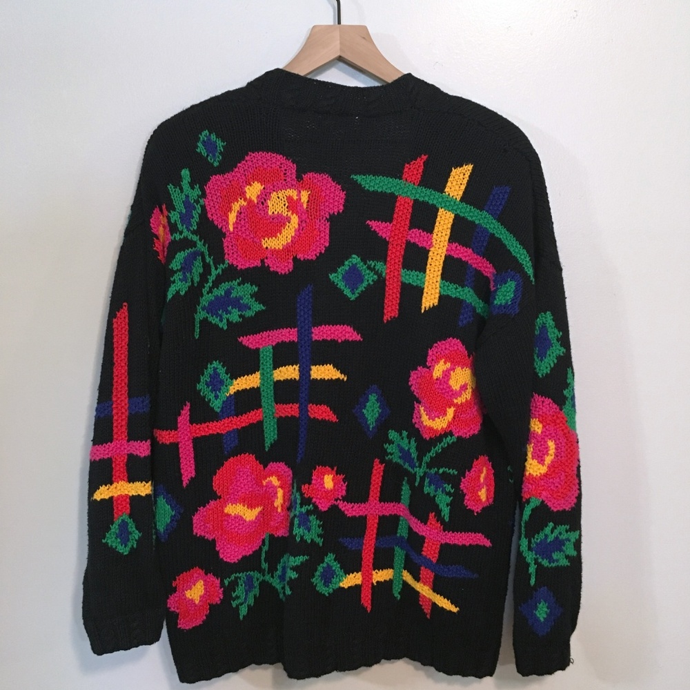 Vintage IZOD hand Knit Retro Sweater, M - Picture 4 of 6